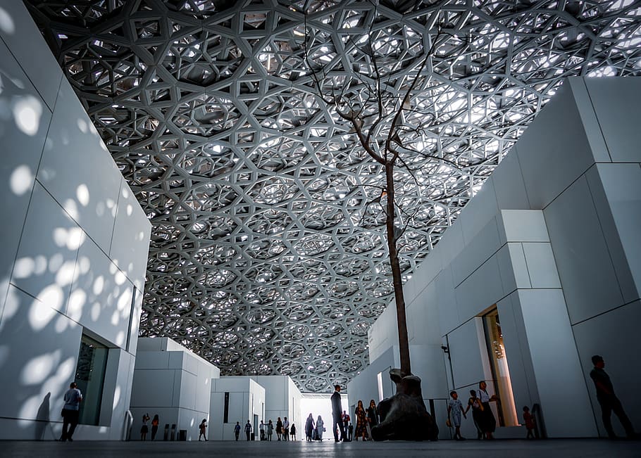 Abu Dhabi architectural setting in grey tones